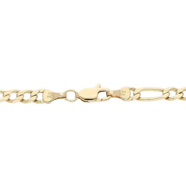 Pulsera de tres eslabones por uno en oro amarillo 14 kilates.