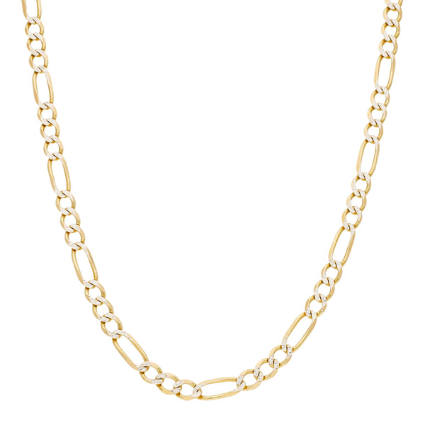 Collar de tres eslabones por uno Platinado en oro amarillo 14 kilates.
