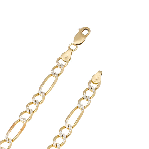 Collar de tres eslabones por uno Platinado en oro amarillo 14 kilates.