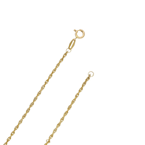 Collar eslabón torzal con crucifijo en oro amarillo 14 kilates.