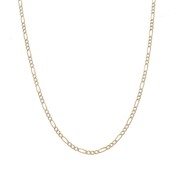 Collar de tres eslabones por uno platinados en oro amarillo 14 kilates.