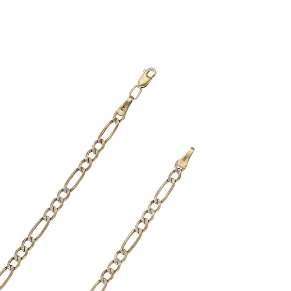 Collar de tres eslabones por uno platinados en oro amarillo 14 kilates.