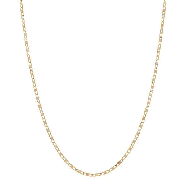 Collar eslabón nudo marino en oro tres tonos 14 kilates.