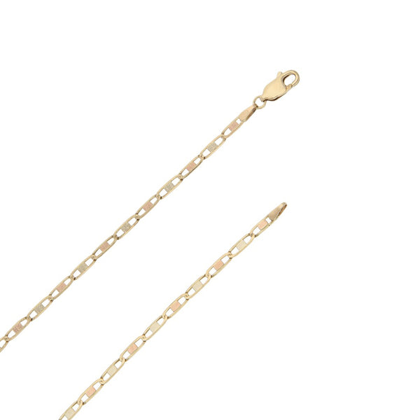 Collar eslabón nudo marino en oro tres tonos 14 kilates.