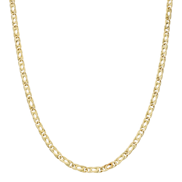 Collar eslabón nudo egipcio en oro amarillo 14 kilates.