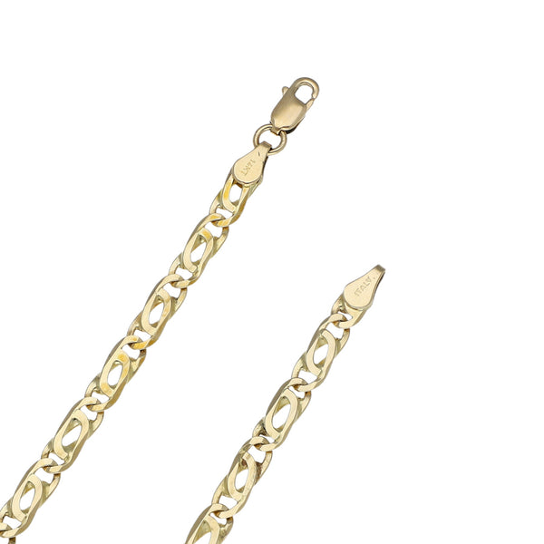 Collar eslabón nudo egipcio en oro amarillo 14 kilates.