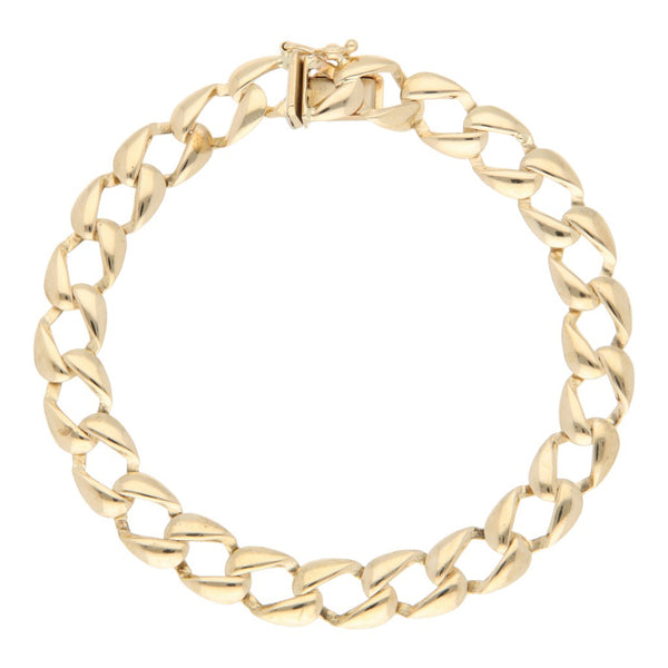Pulsera eslabón encontrado en oro amarillo 14 kilates.