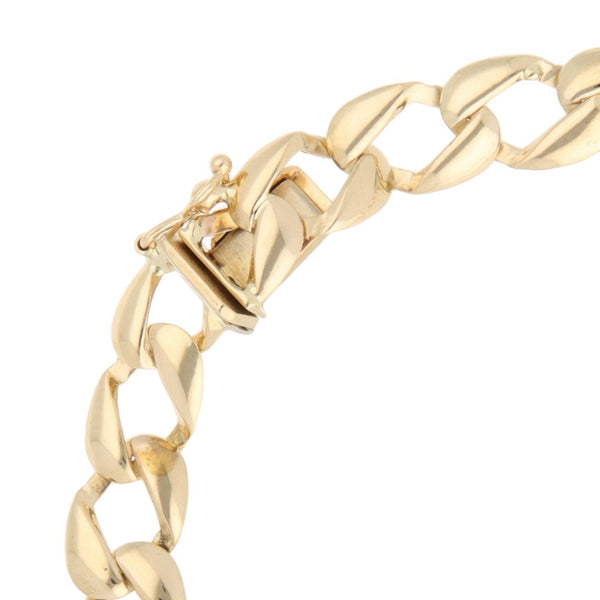 Pulsera eslabón encontrado en oro amarillo 14 kilates.