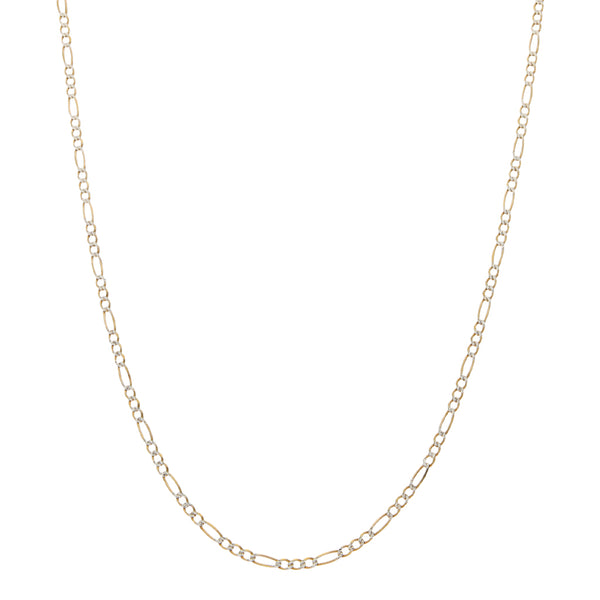 Collar de tres eslabones por uno platinados en oro amarillo 14 kilates.