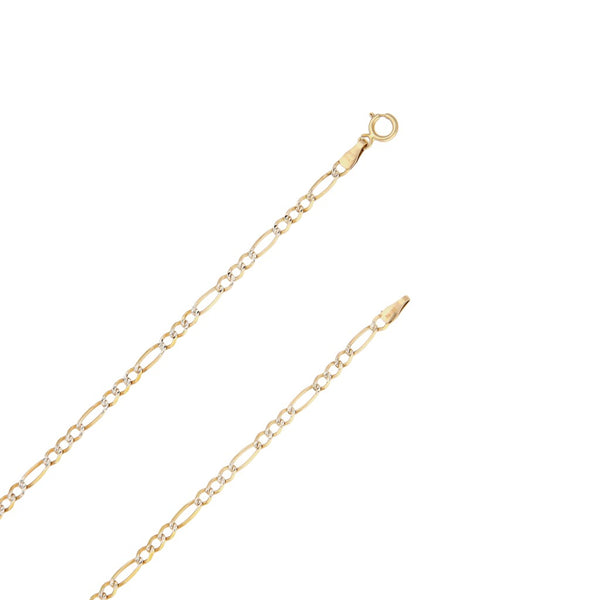 Collar de tres eslabones por uno platinados en oro amarillo 14 kilates.