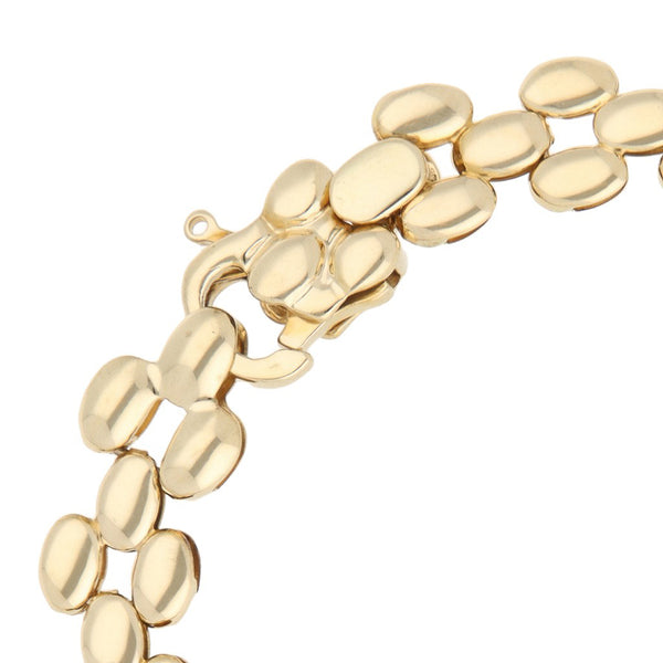 Pulsera eslabón articulado en oro amarillo 14 kilates.