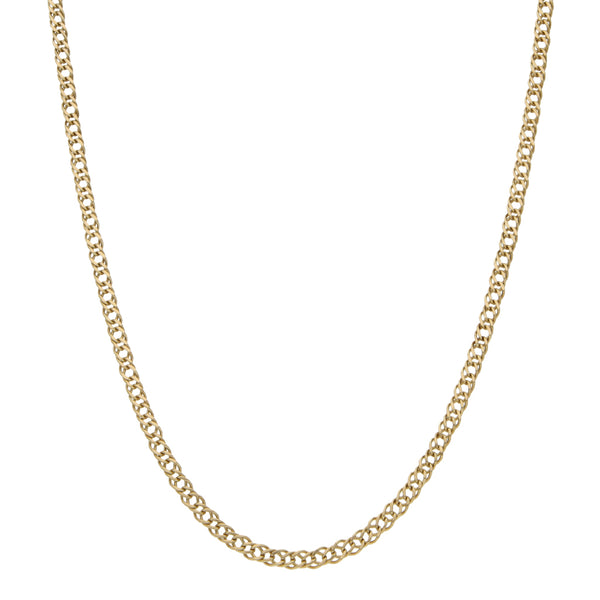 Collar eslabón encontrado doble en oro amarillo 14 kilates.