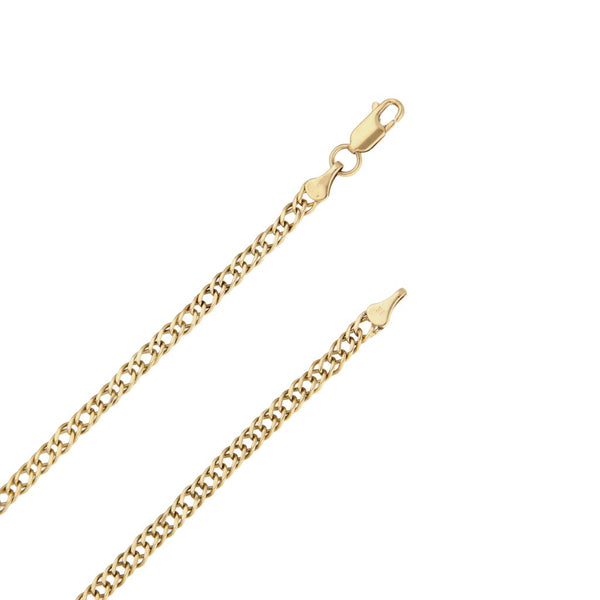 Collar eslabón encontrado doble en oro amarillo 14 kilates.