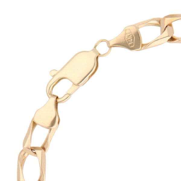 Pulsera eslabón encontrado en oro amarillo 14 kilates.