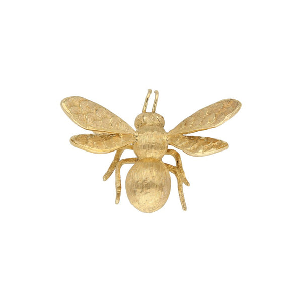 Prendedor diseño especial motivo abeja en oro amarillo 18 kilates.