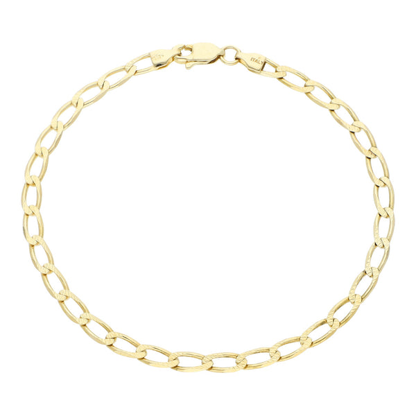 Pulsera eslabón encontrado en oro amarillo 14 kilates.