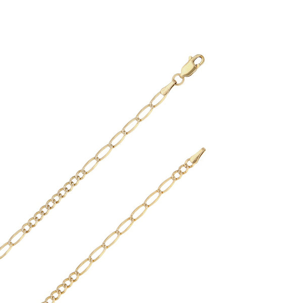 Collar de diez eslabones por siete platinado en oro amarillo 14 kilates.