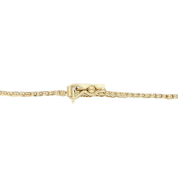 Pulsera eslabón boleado en oro tres tonos 14 kilates.