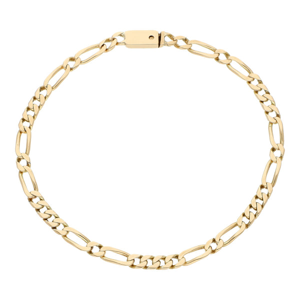 Pulsera eslabón combinado en oro amarillo 14 kilates.