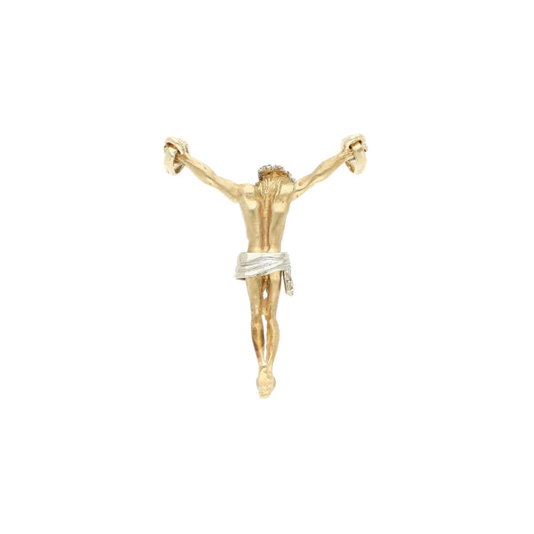 Cristo diseño especial en oro dos tonos 14 kilates.