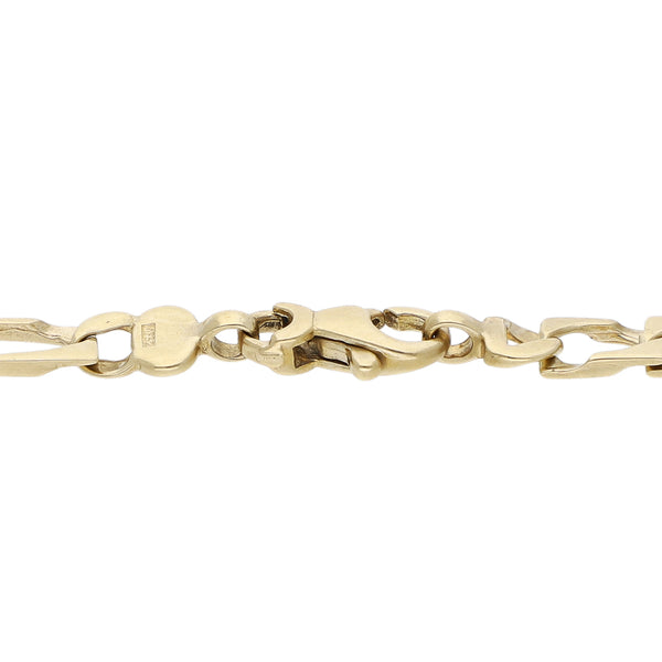 Pulsera de tres eslabones por uno en oro amarillo 14 kilates.