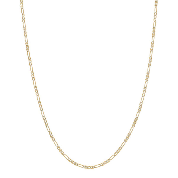 Collar eslabón combinado platinado en oro amarillo 14 kilates.