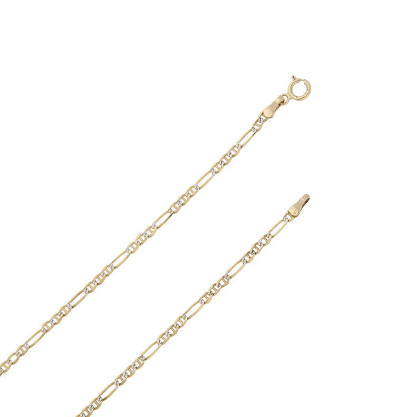 Collar eslabón combinado platinado en oro amarillo 14 kilates.