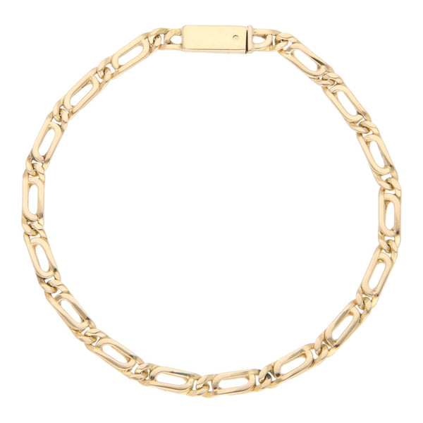 Pulsera eslabón nudo egipcio en oro amarillo 14 kilates.