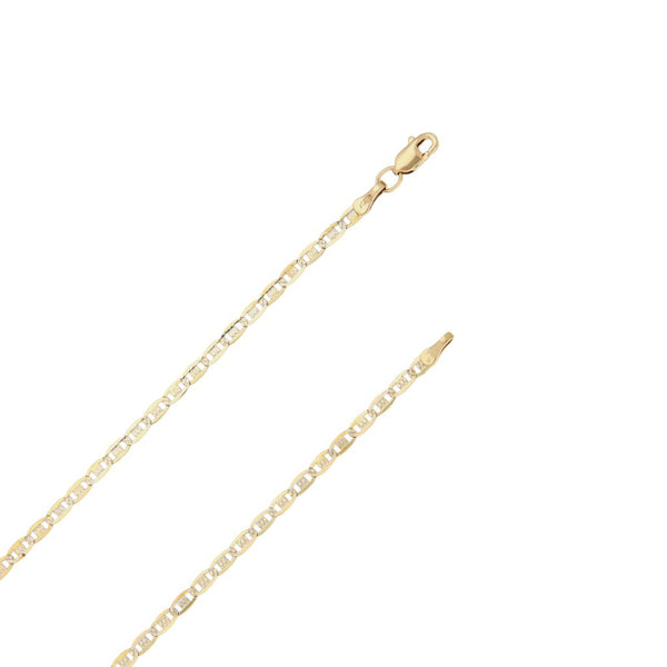 Collar eslabón nudo marino platinado en oro amarillo 14 kilates.