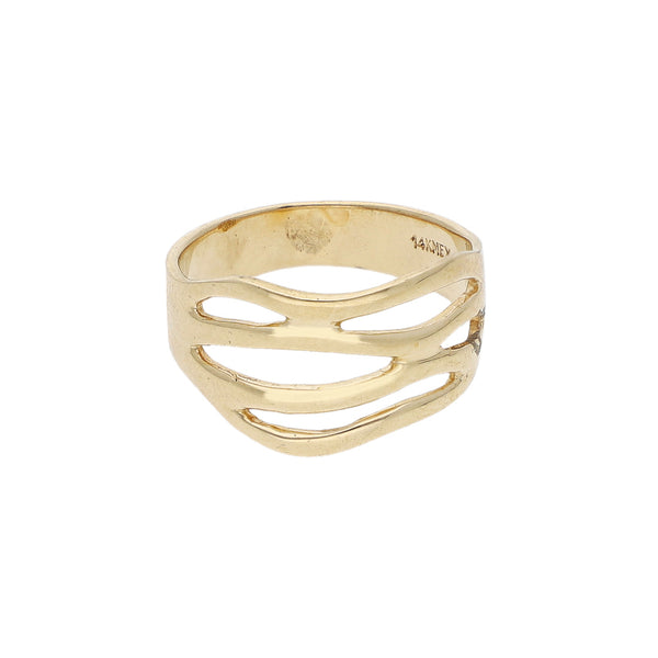 Anillo calado en oro amarillo 14 kilates.