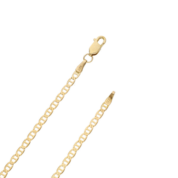 Collar infantil eslabón nudo marino y medalla troquelada motivo bautizo en oro amarillo 14 kilates.