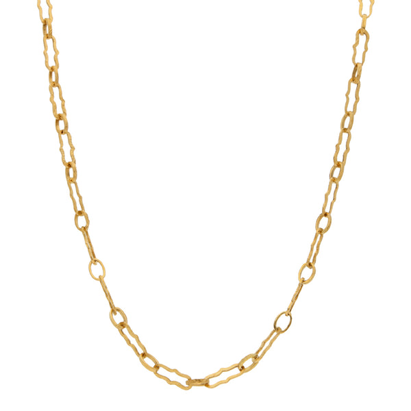 Collar eslabón combinado en oro amarillo 18 kilates.