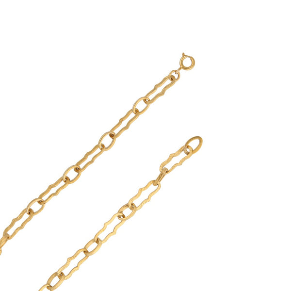 Collar eslabón combinado en oro amarillo 18 kilates.