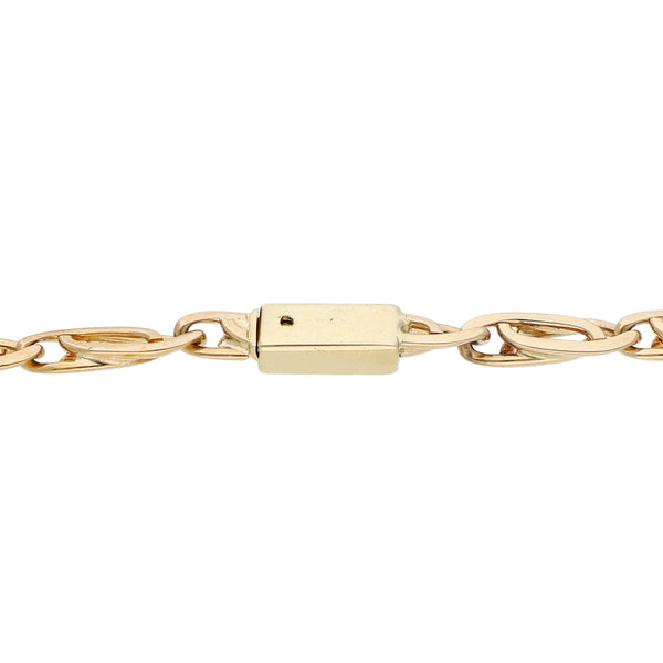 Pulsera eslabón nudo egipcio en oro amarillo 14 kilates.