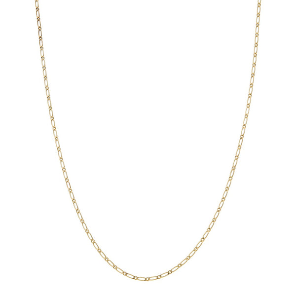 Collar eslabón combinado en oro amarillo 14 kilates.