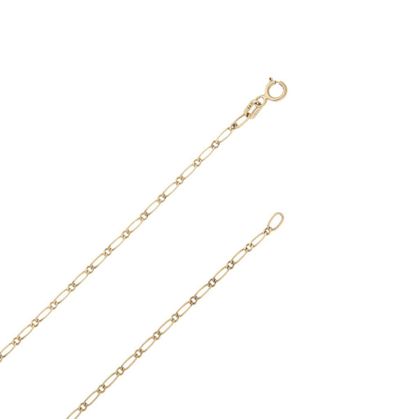 Collar eslabón combinado en oro amarillo 14 kilates.