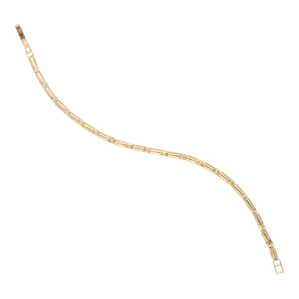 Pulsera eslabón articulado en oro amarillo 14 kilates.