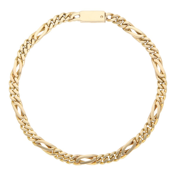 Pulsera eslabón combinado en oro amarillo 14 kilates.