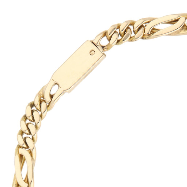 Pulsera eslabón combinado en oro amarillo 14 kilates.