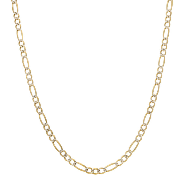 Collar de tres eslabones por uno platinado en oro amarillo14 kilates.