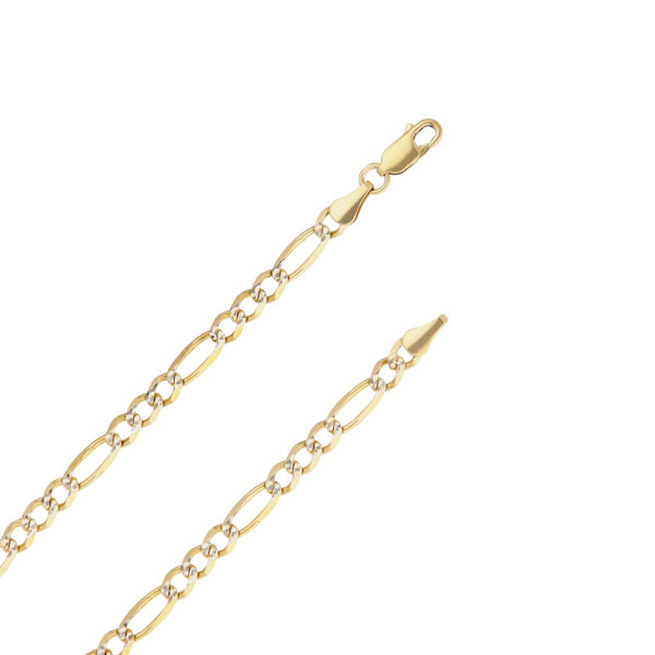 Collar de tres eslabones por uno platinado en oro amarillo14 kilates.