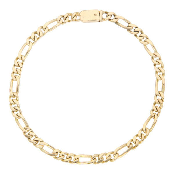 Pulsera de tres eslabones por uno en oro amarillo 14 kilates.