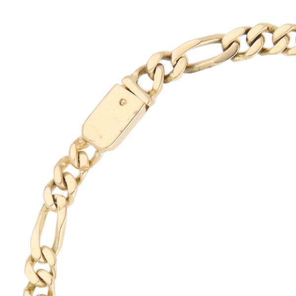 Pulsera de tres eslabones por uno en oro amarillo 14 kilates.