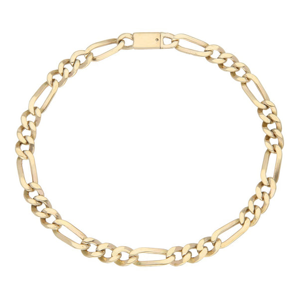 Pulsera de tres eslabones por uno en oro amarillo 14 kilates.