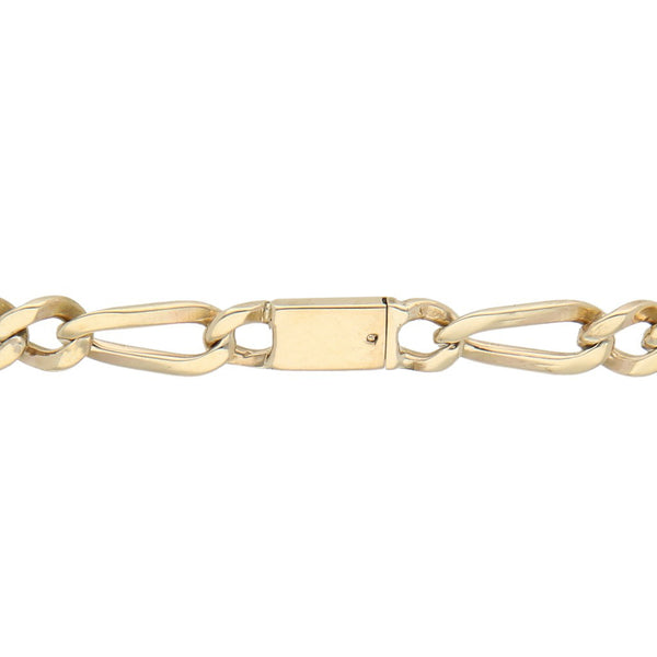 Pulsera de tres eslabones por uno en oro amarillo 14 kilates.
