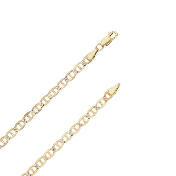 Collar eslabón nudo marino platinado en oro amarillo 14 kilates.