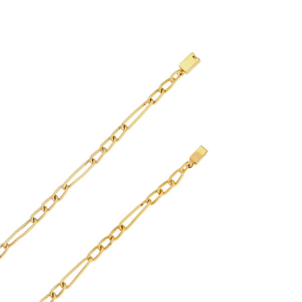 Collar de tres eslabones por uno en oro amarillo 18 kilates.