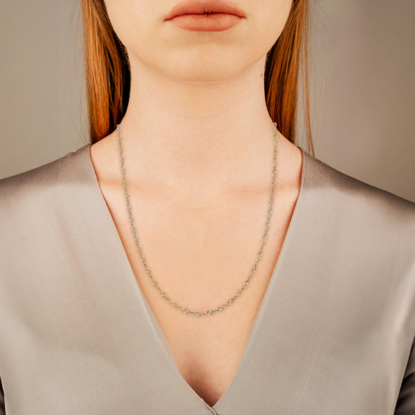 Collar eslabón torzal en oro tres tonos 14 kilates.