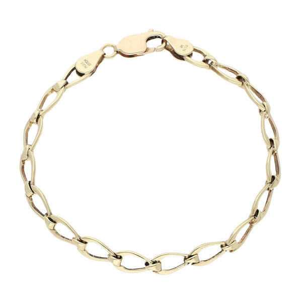 Pulsera eslabón combinado en oro amarillo 14 kilates.