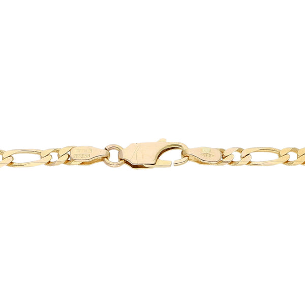 Pulsera de tres eslabones por uno en oro amarillo 14 kilates.